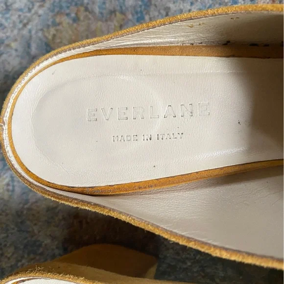 Everlane ‘The Day Heel’ Yellow Suede Mules - Picture 3 of 8